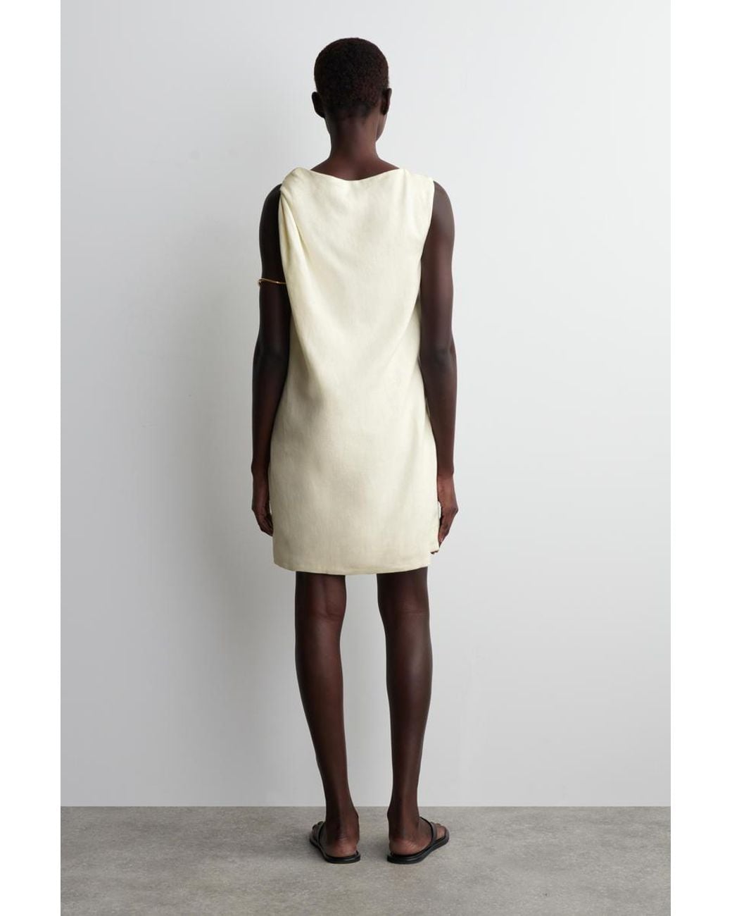 black shift dress linen Mavi Women's Linen Mini Shift Dress In Black