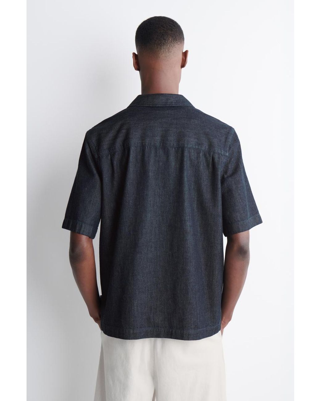 COS Blue Denim Popover Shirt for men
