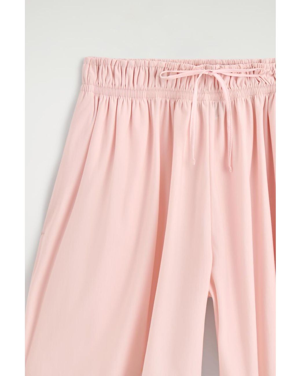 COS Pink Ruched-Waist Shorts