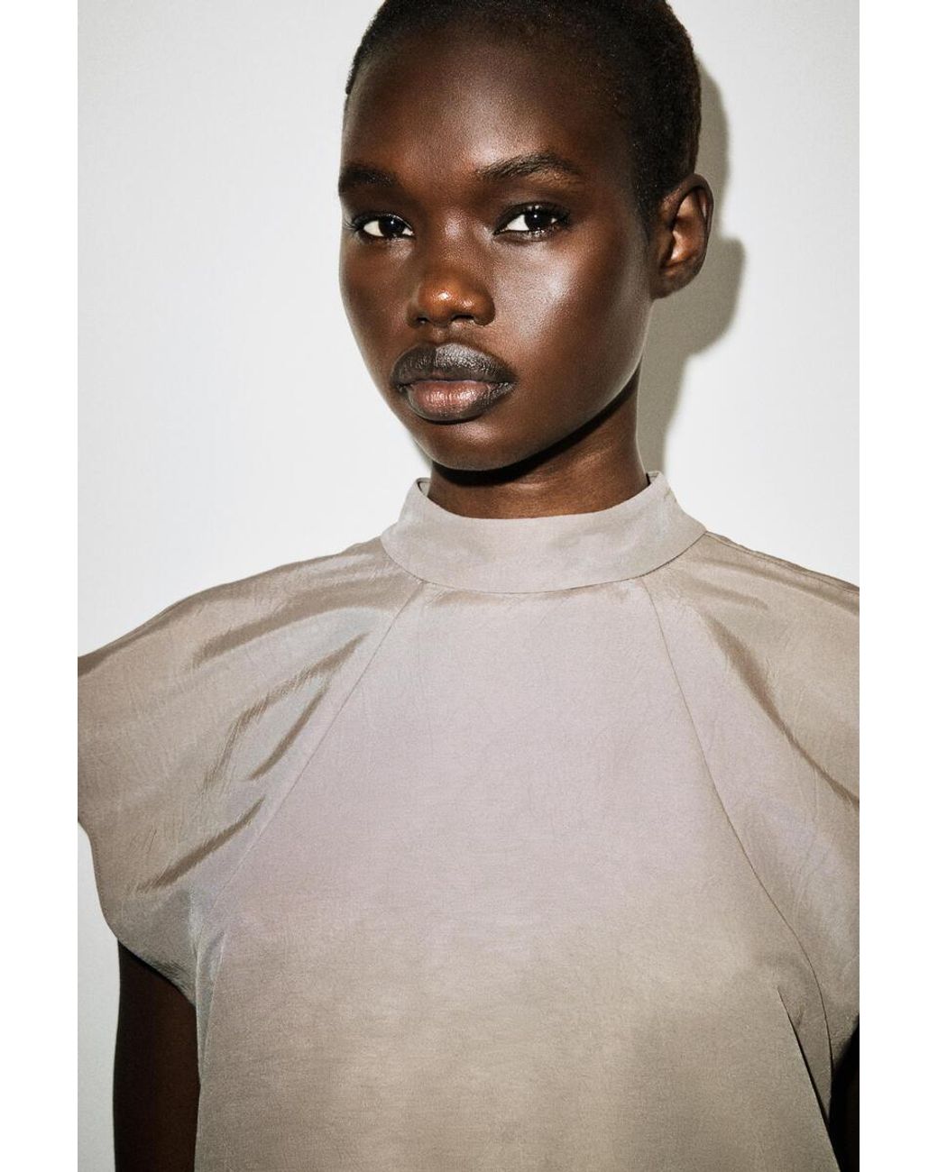 COS Natural Sculpted Turtleneck Dress