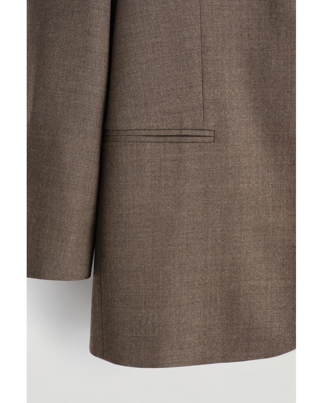 COS Brown Collarless Wool-Blend Blazer