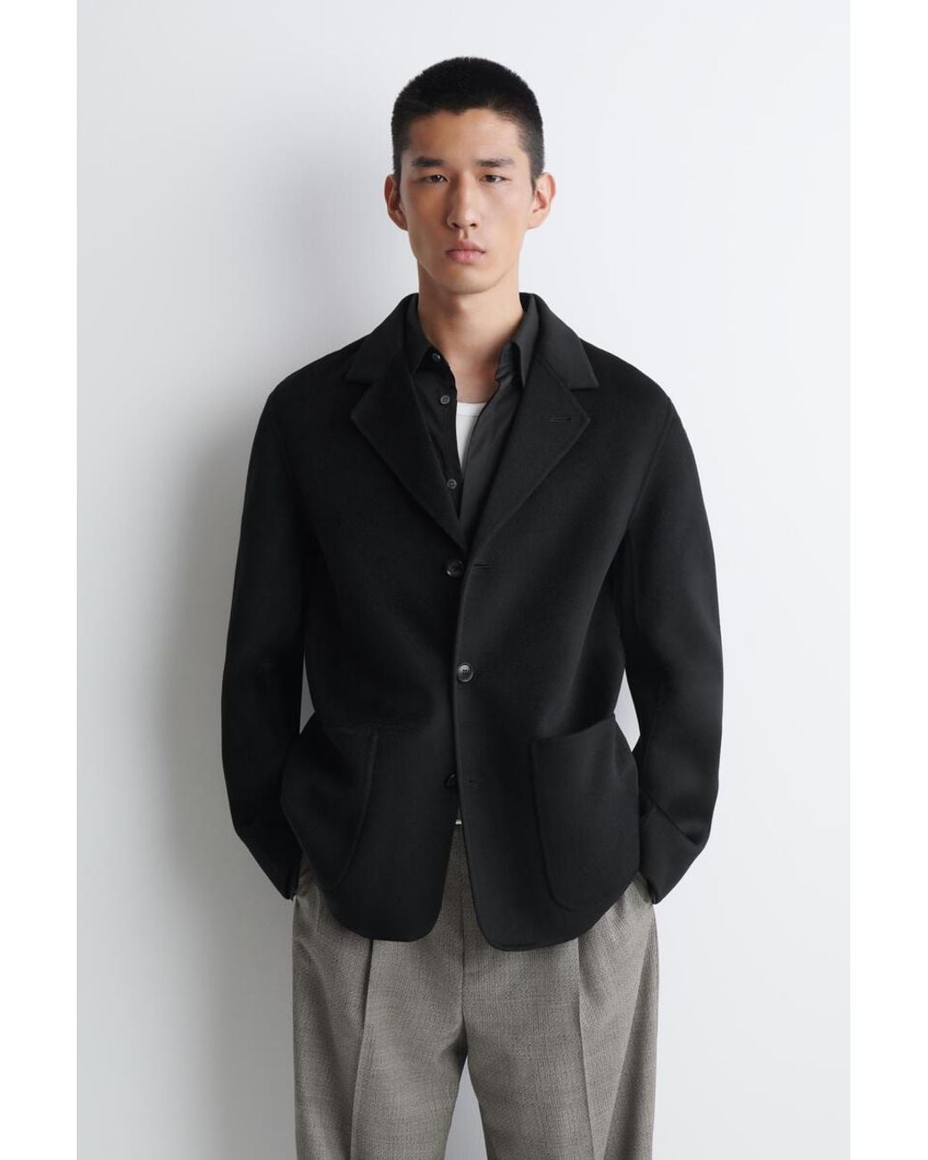 COS Black Double-Faced Pure Cashmere Blazer for men