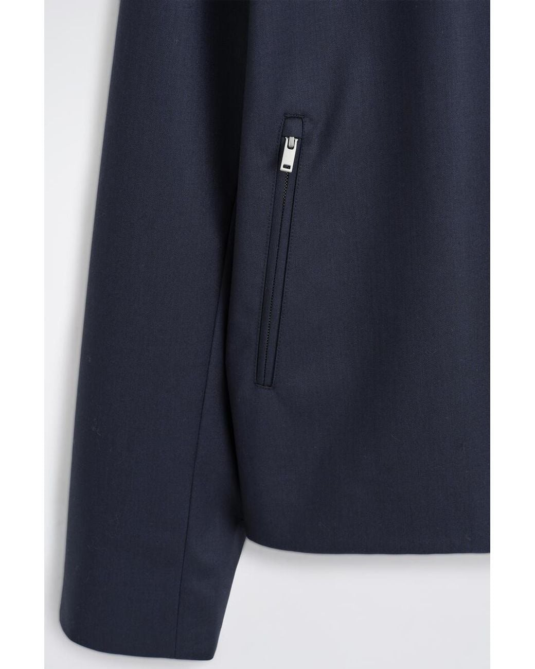 COS Blue Tailored Wool Zip-Up Jacket for men