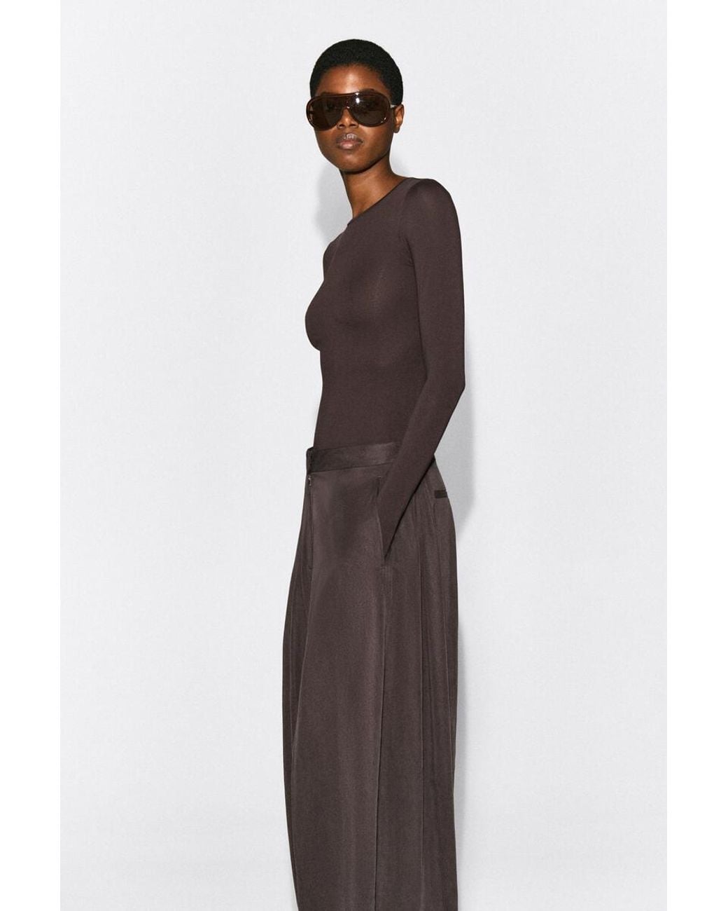 COS Brown Toggle-Hem Balloon Trousers