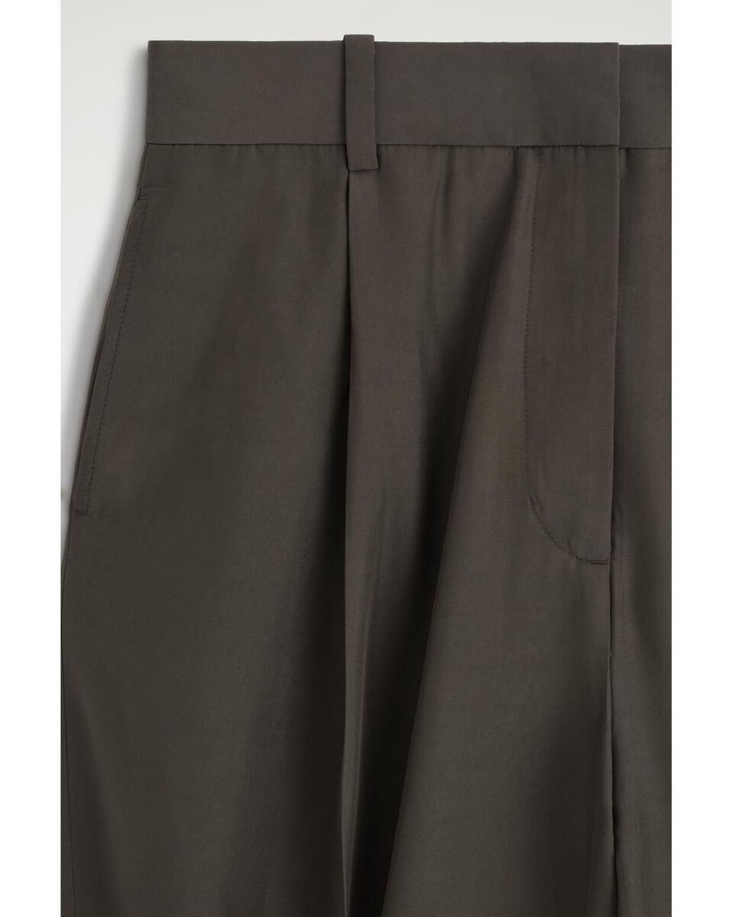 COS Brown Pleated Balloon-Leg Trousers