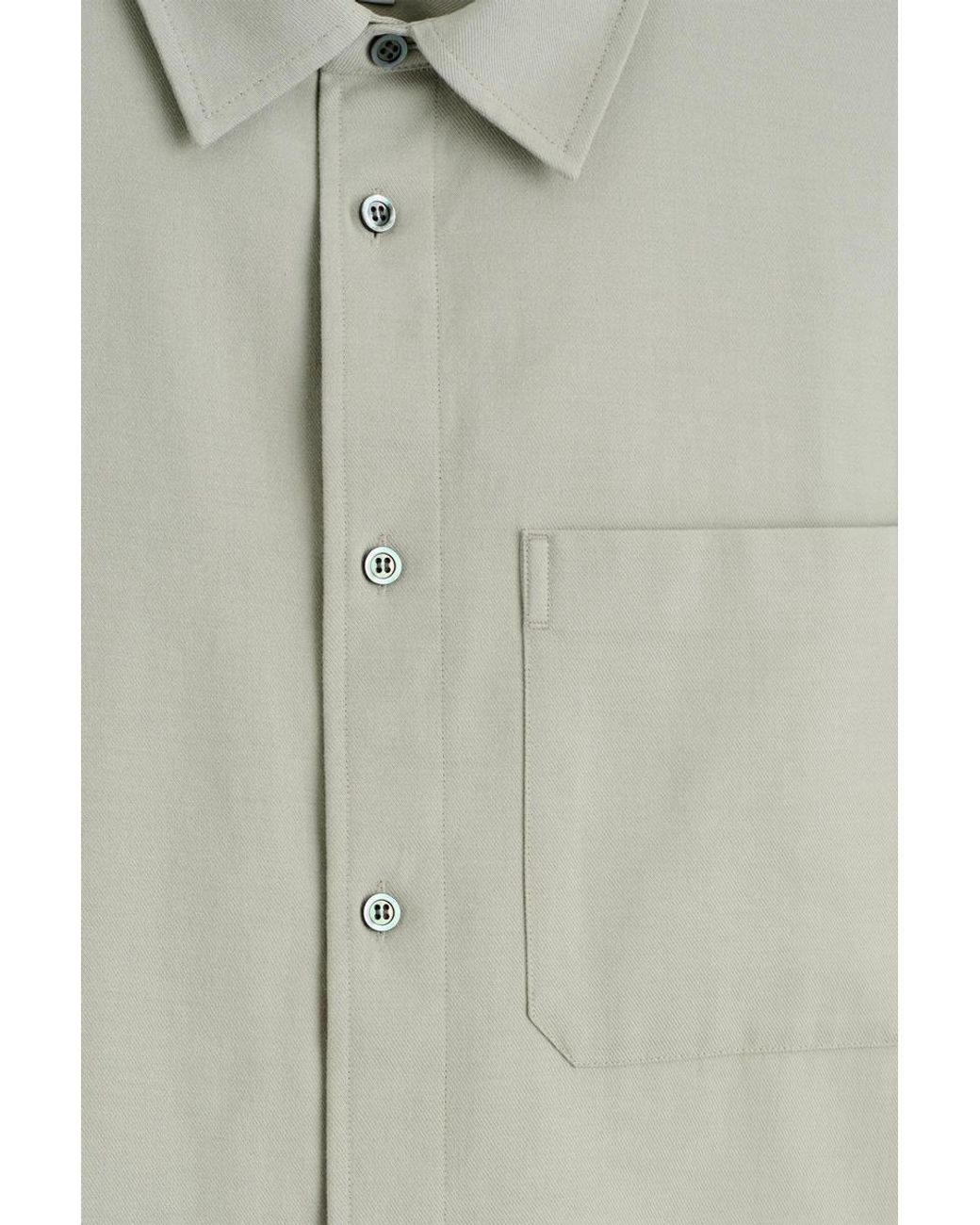 COS Natural Relaxed Brushed Cotton-Blend Shirt for men