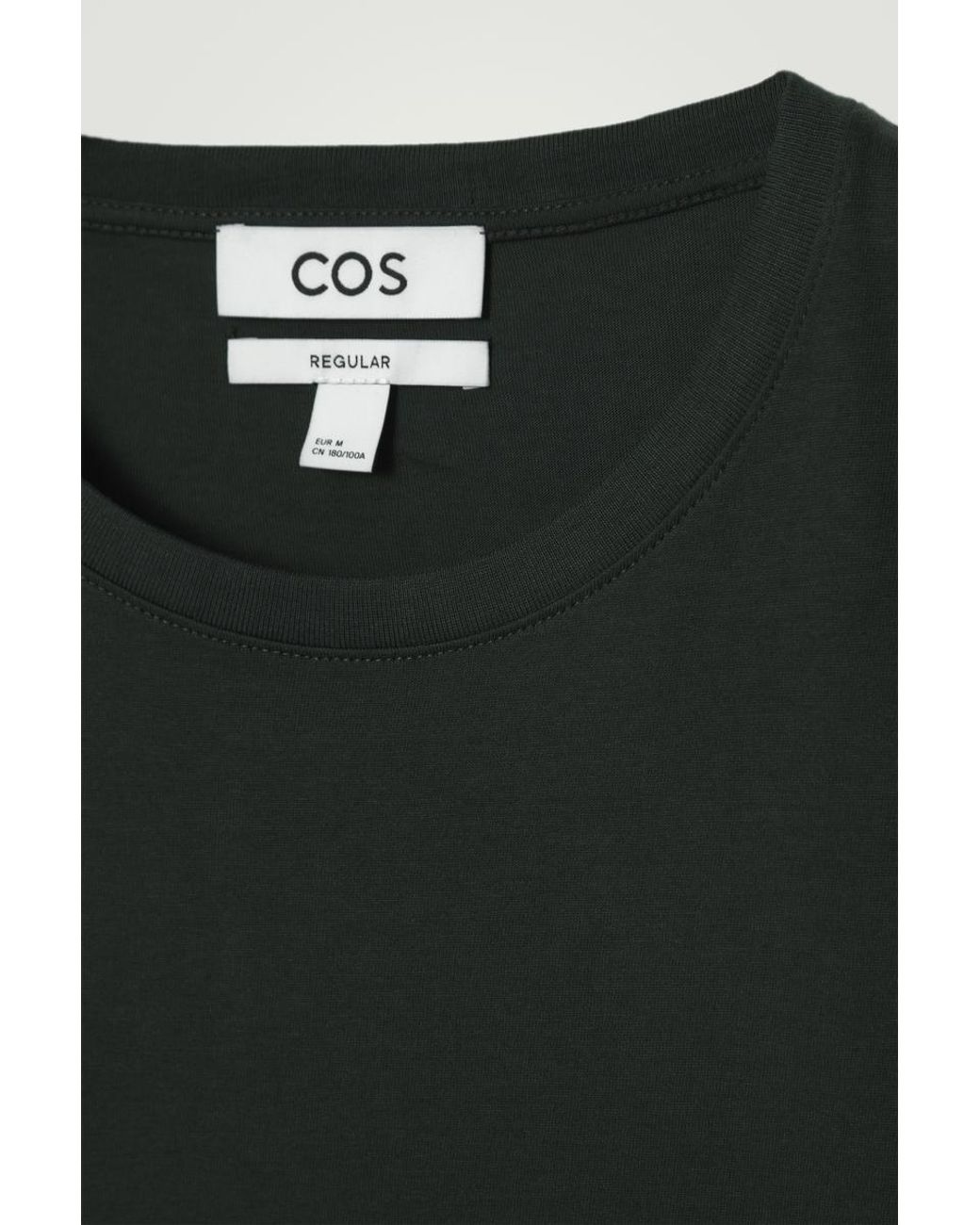 COS Black Regular Cotton T-Shirt for men
