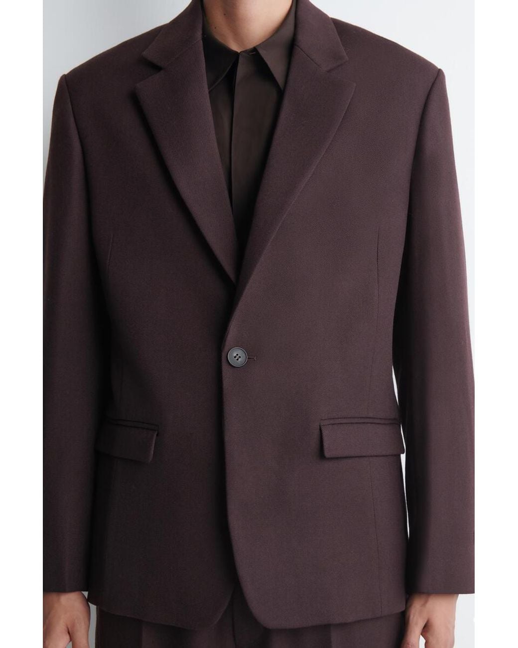 COS Purple Wool-Twill Single-Breasted Blazer for men