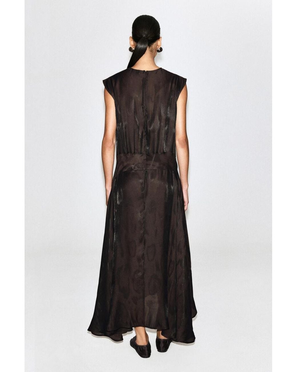 COS Black Animal-Jacquard Midi Dress