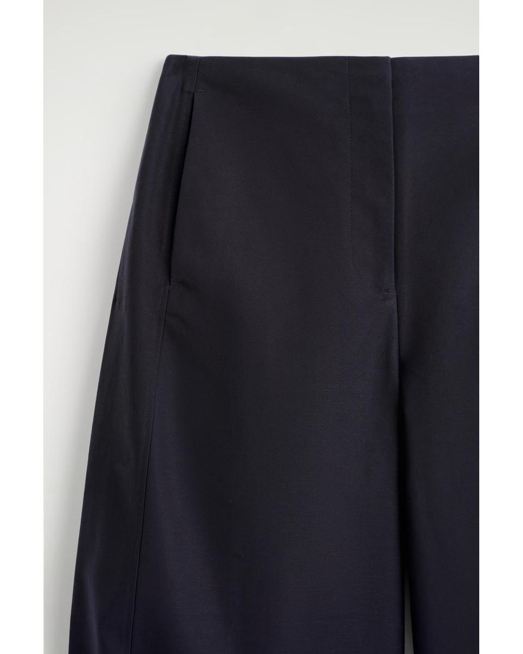 COS Blue Cropped Barrel-Leg Cotton Pants
