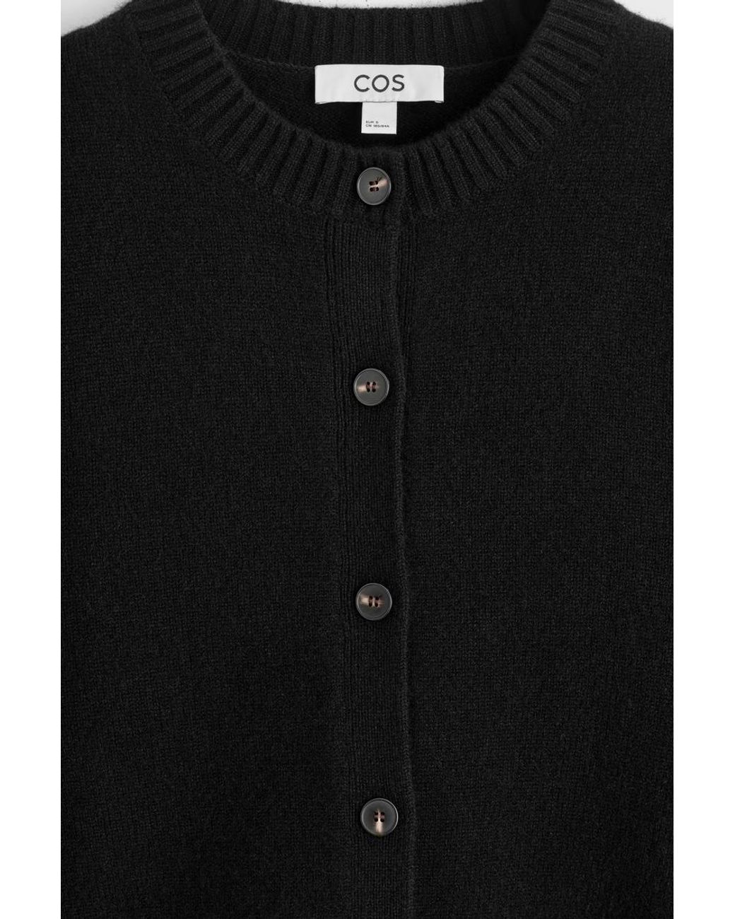 COS Black Merino Wool Cardigan