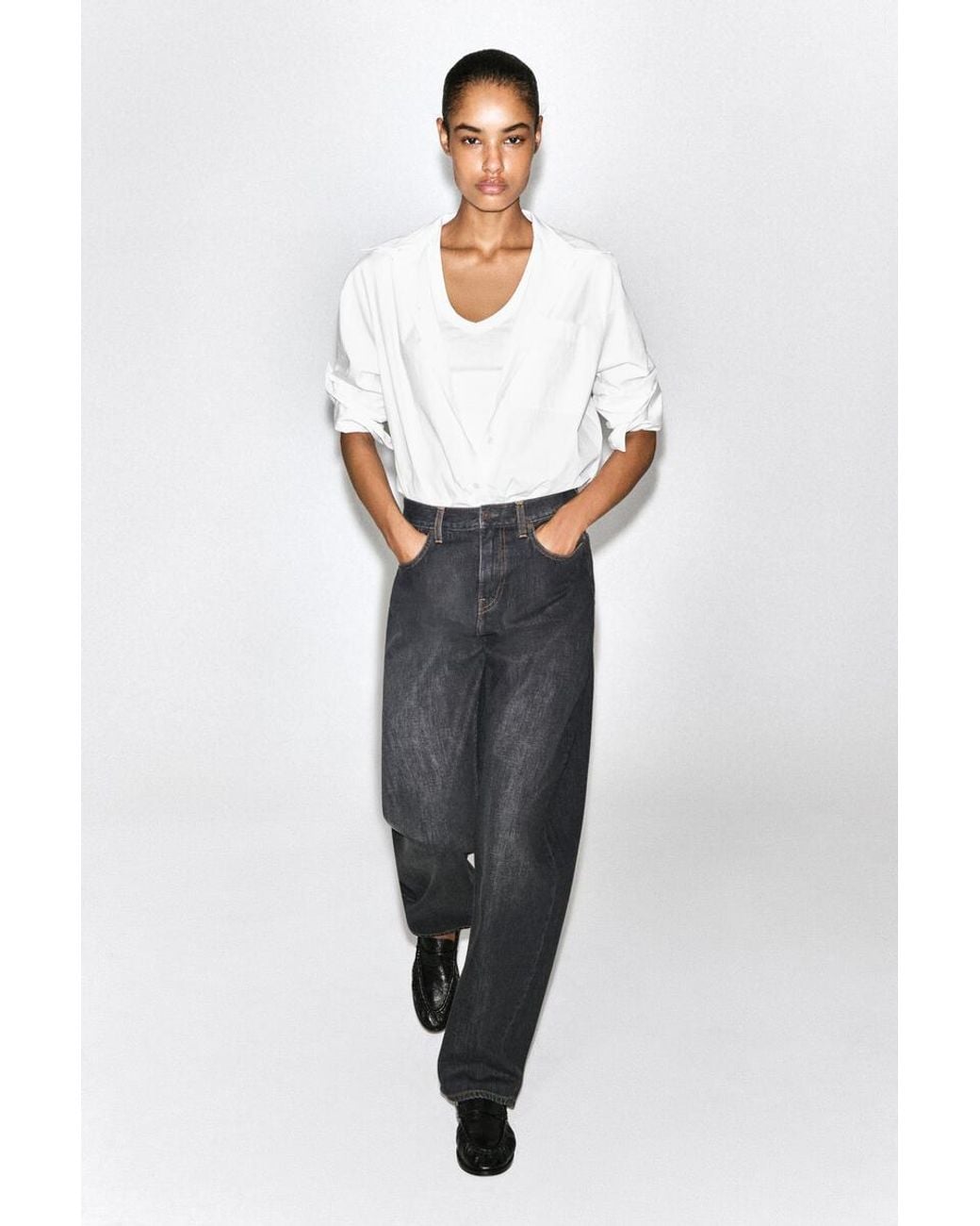 COS Gray Inlet Curved-Leg Jeans