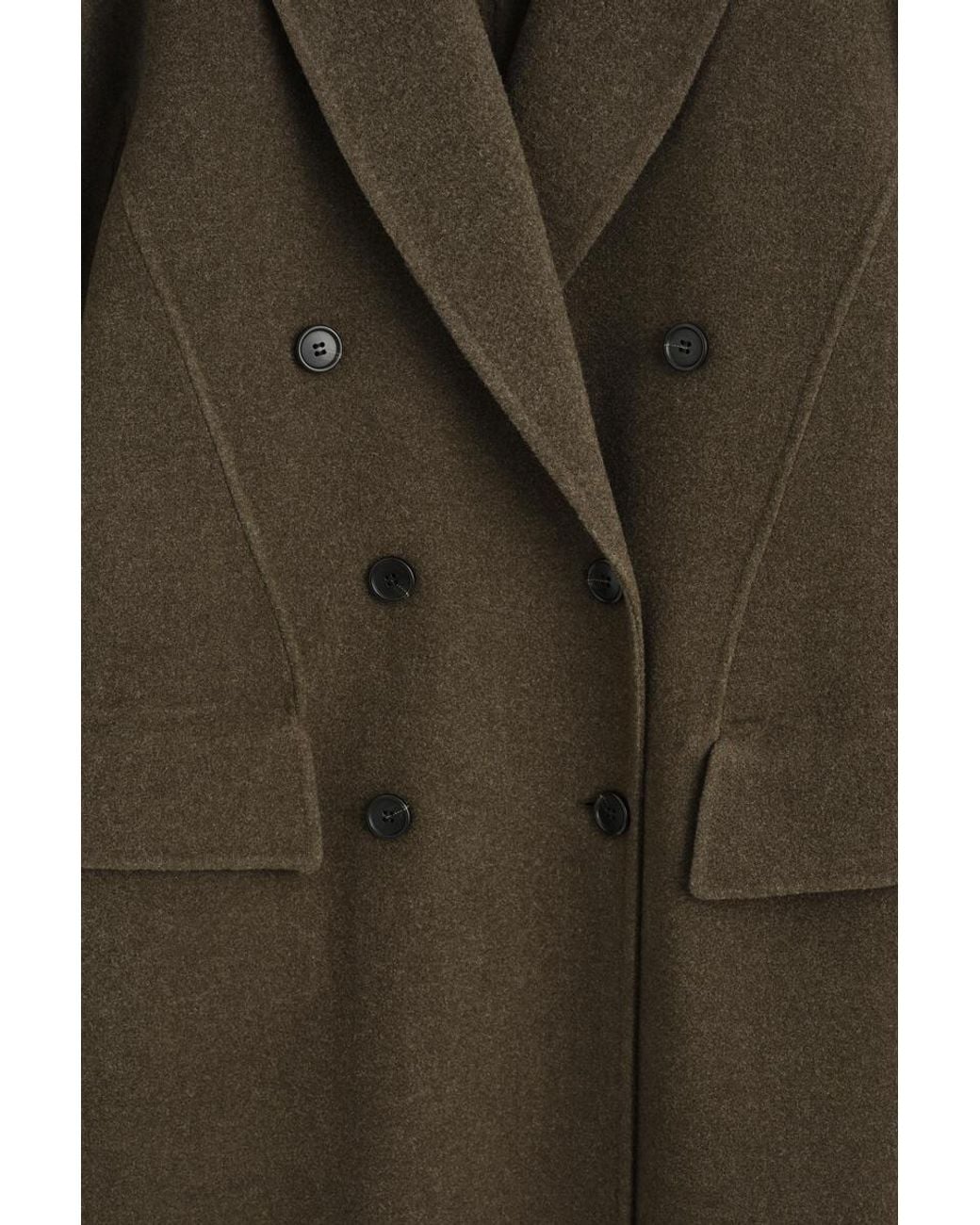 COS Green Tailored Double-Faced Wool Long Coat