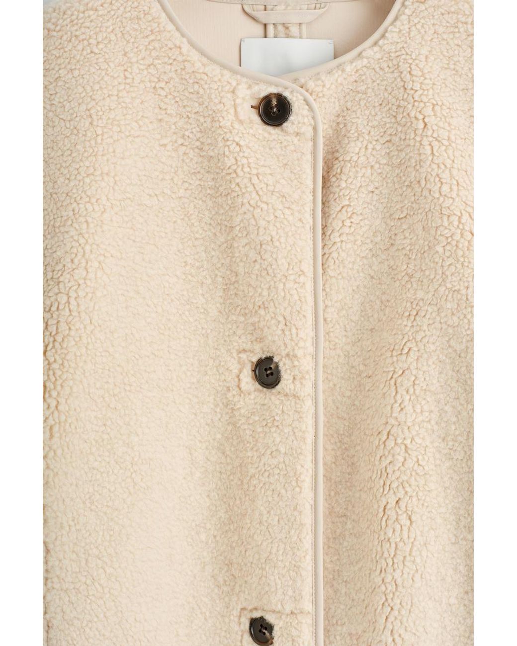 COS Natural Longline Teddy Jacket