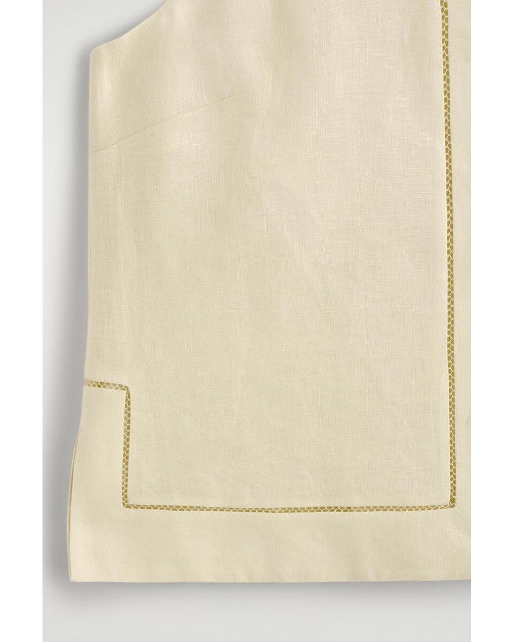 COS Natural Embroidered-Detail Linen Waistcoat