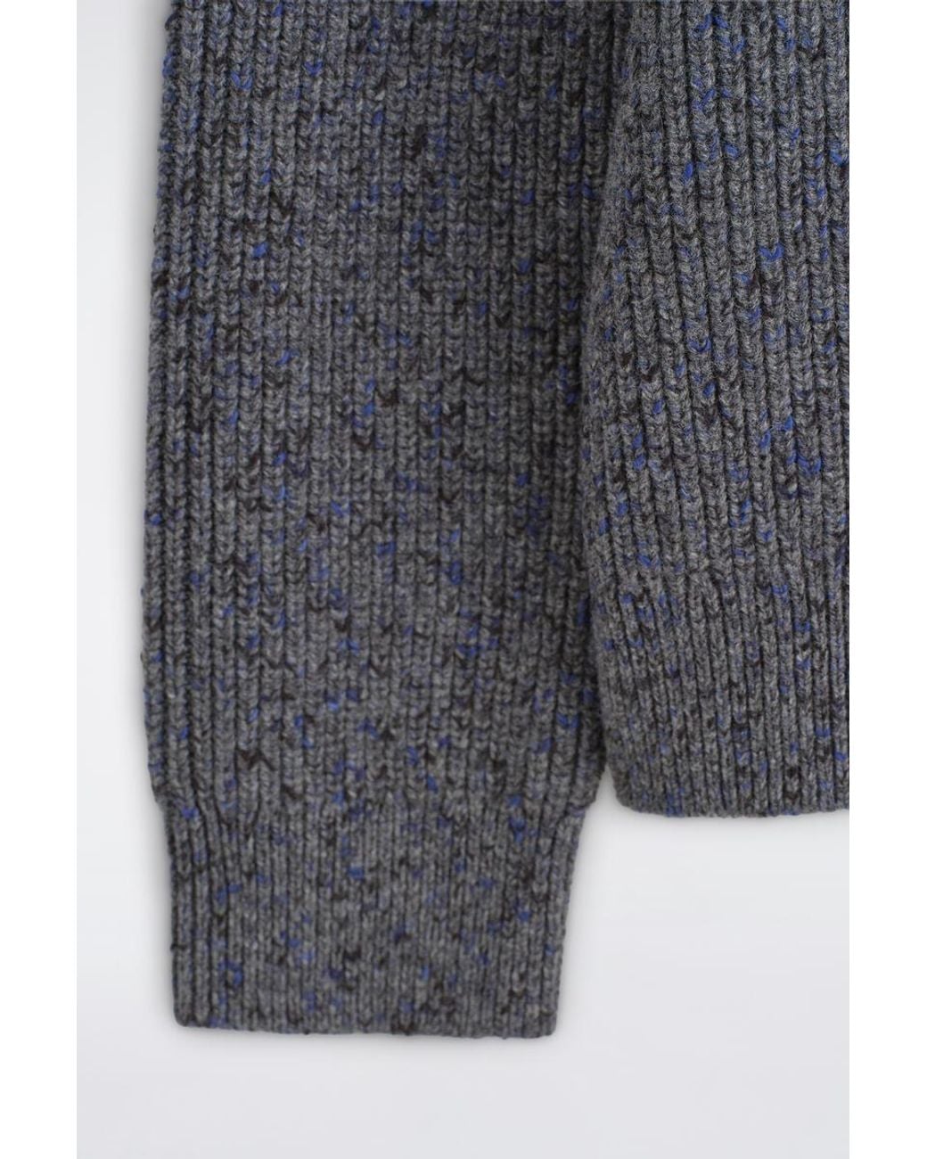 COS Gray Donegal-Effect Wool-Cotton Polo Jumper for men