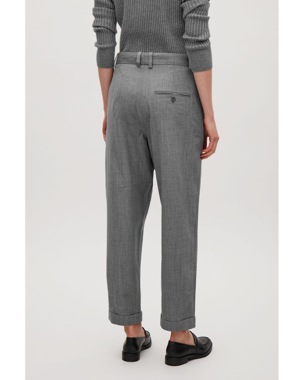 FACADE PATTERN ♥ Curved Summer Wool Pants Dugdale New Fine Worsted Tropical Wool - Grey – Luxire