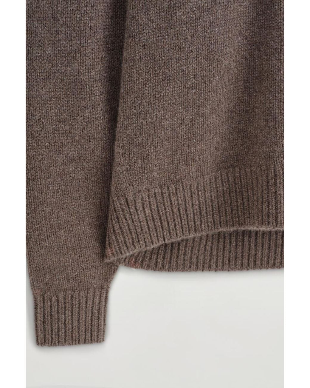 COS Brown Rounded Pure Cashmere Crew-Neck Jumper