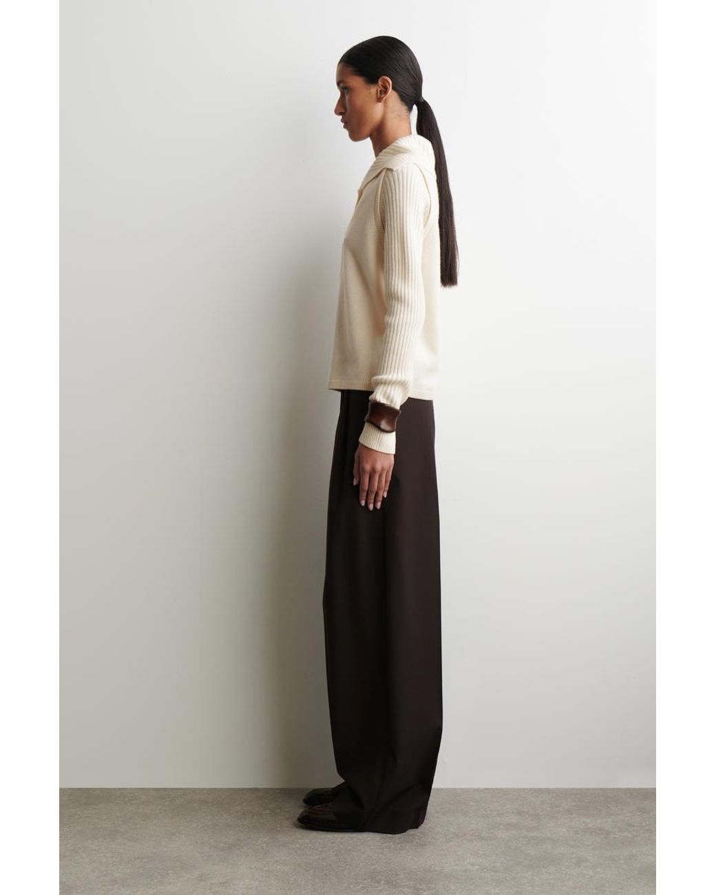 COS Natural Layered Merino Wool Jumper