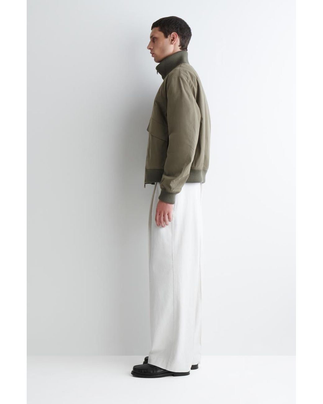 COS Padded Cotton Flight Jacket in Green for Men | Lyst