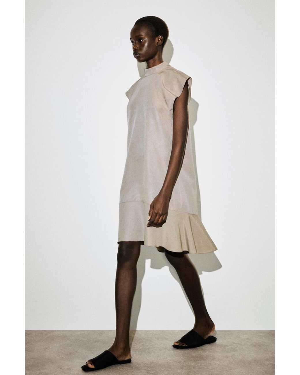 COS Natural Sculpted Turtleneck Dress
