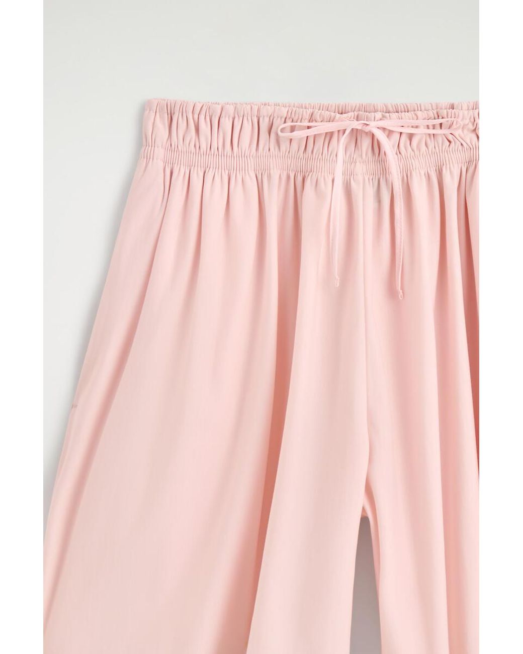 COS Pink Ruched-Waist Shorts