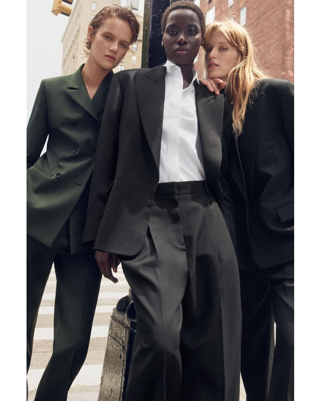 COS Green Tailored Twill Flared Pants