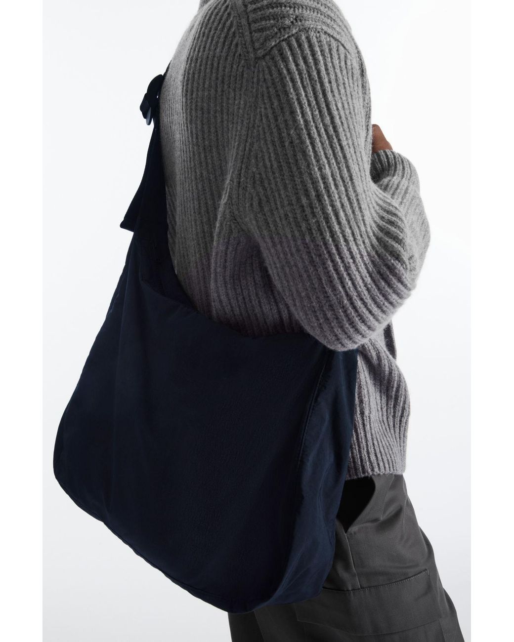 COS Slouchy Nylon Messenger Bag in Blue for Men | Lyst