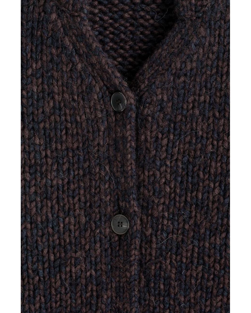 COS Blue Flecked Chunky Wool-Alpaca Cardigan