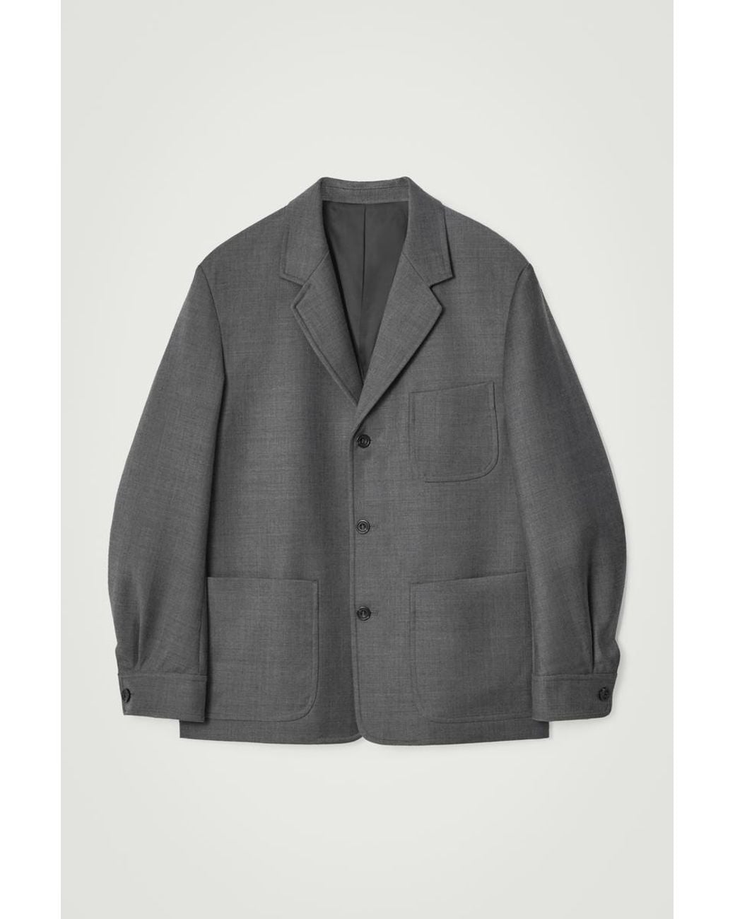 COS Relaxed Unstructured Merino Wool-Blend Blazer in Gray for Men