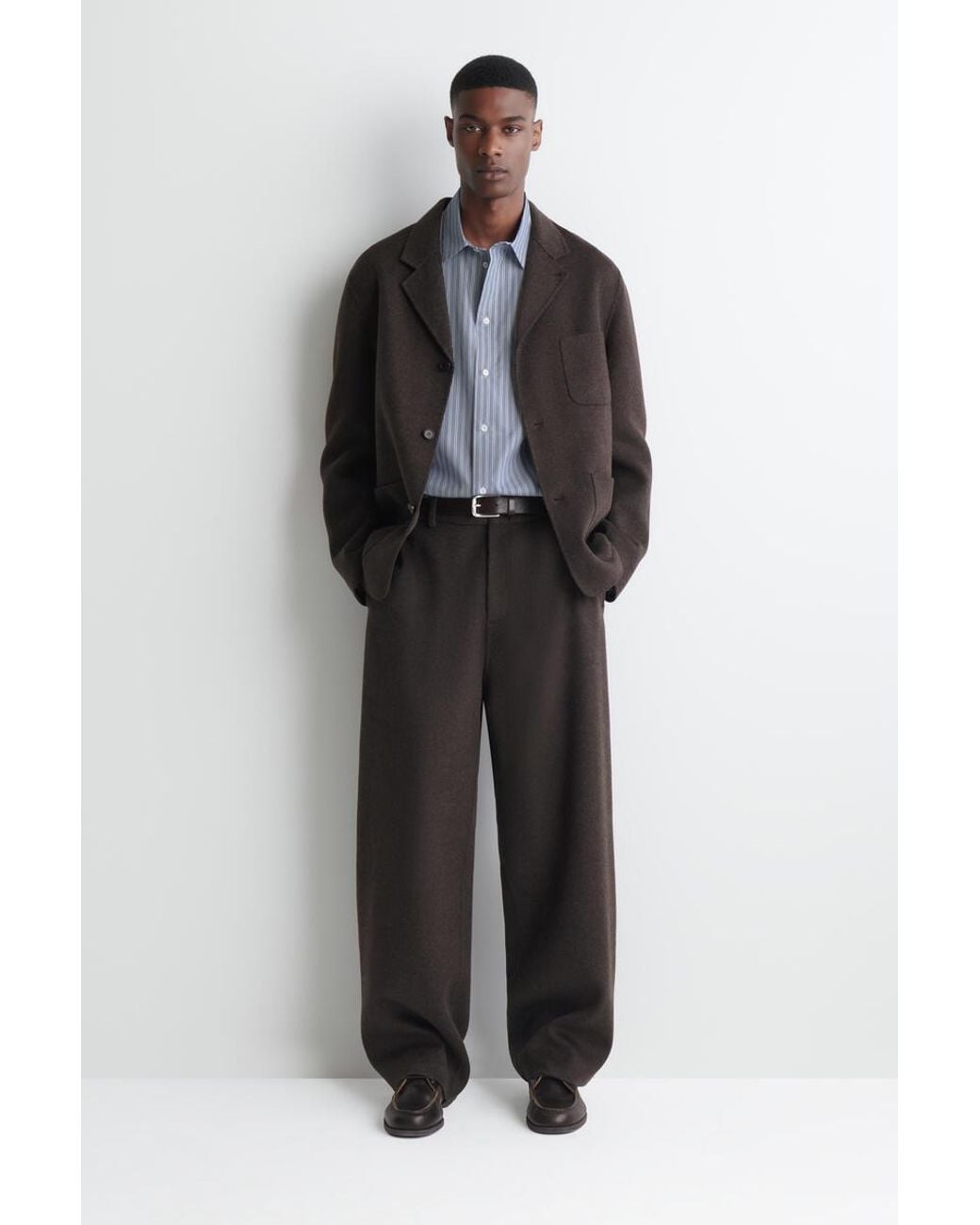 COS Black Relaxed Double-Faced Wool Blazer for men