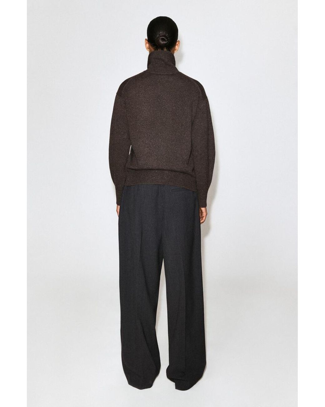 COS Black Sculpted Pure Cashmere Funnel-Neck Cardigan