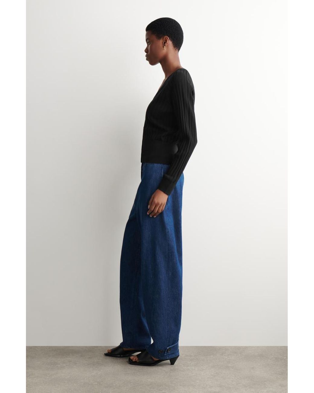 COS Black Pointelle-Knit Cotton Cardigan
