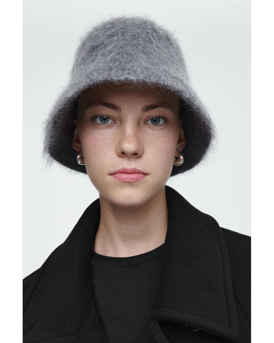 COS Mohair Bucket Hat in Gray | Lyst