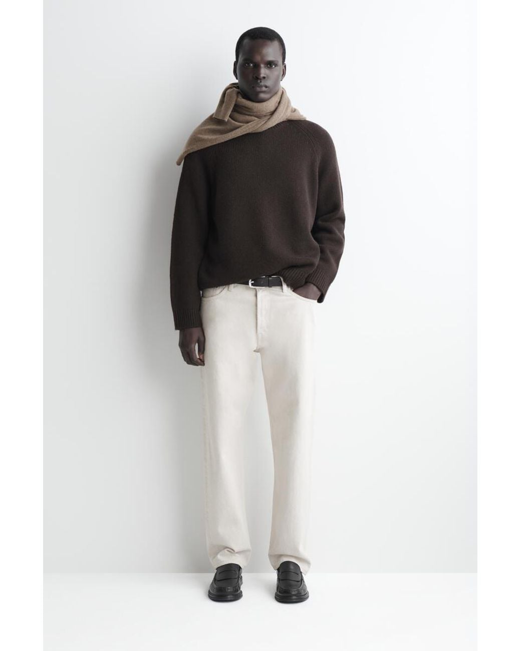 COS Black Chunky Cashmere Sweater for men
