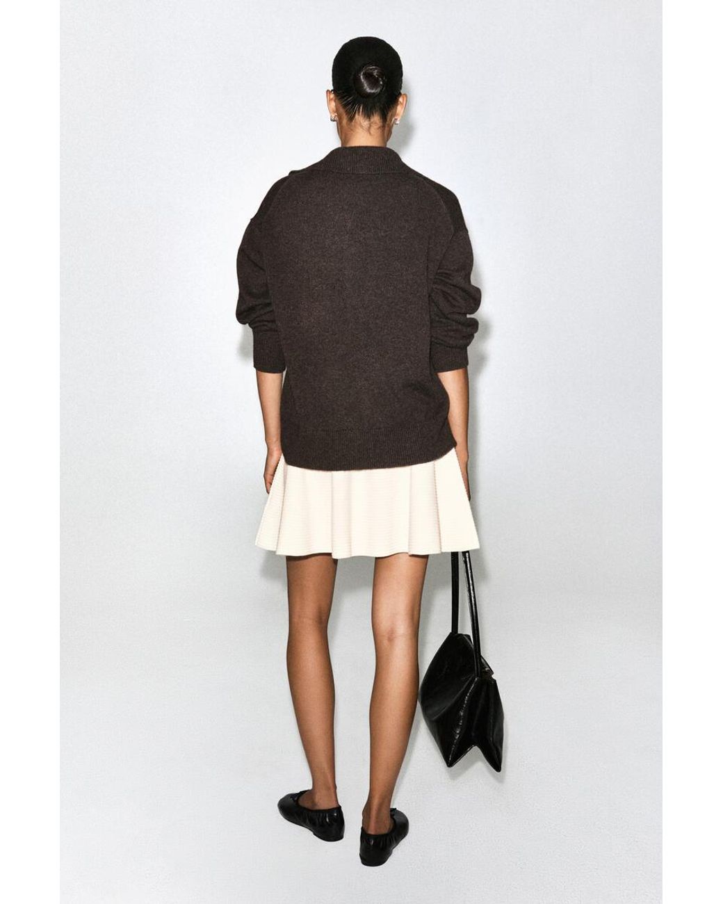 COS Natural Knitted Flared Mini Skirt