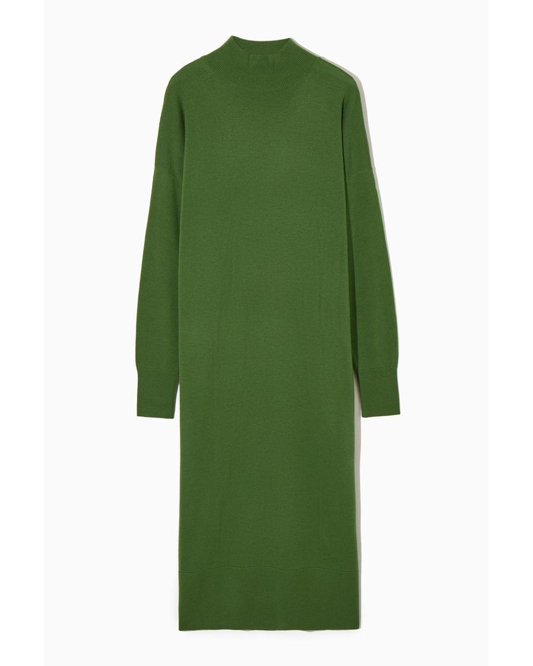 green wool dress Sofia Dress in Lime Silk Wool with Sporadic Sequins main image 0