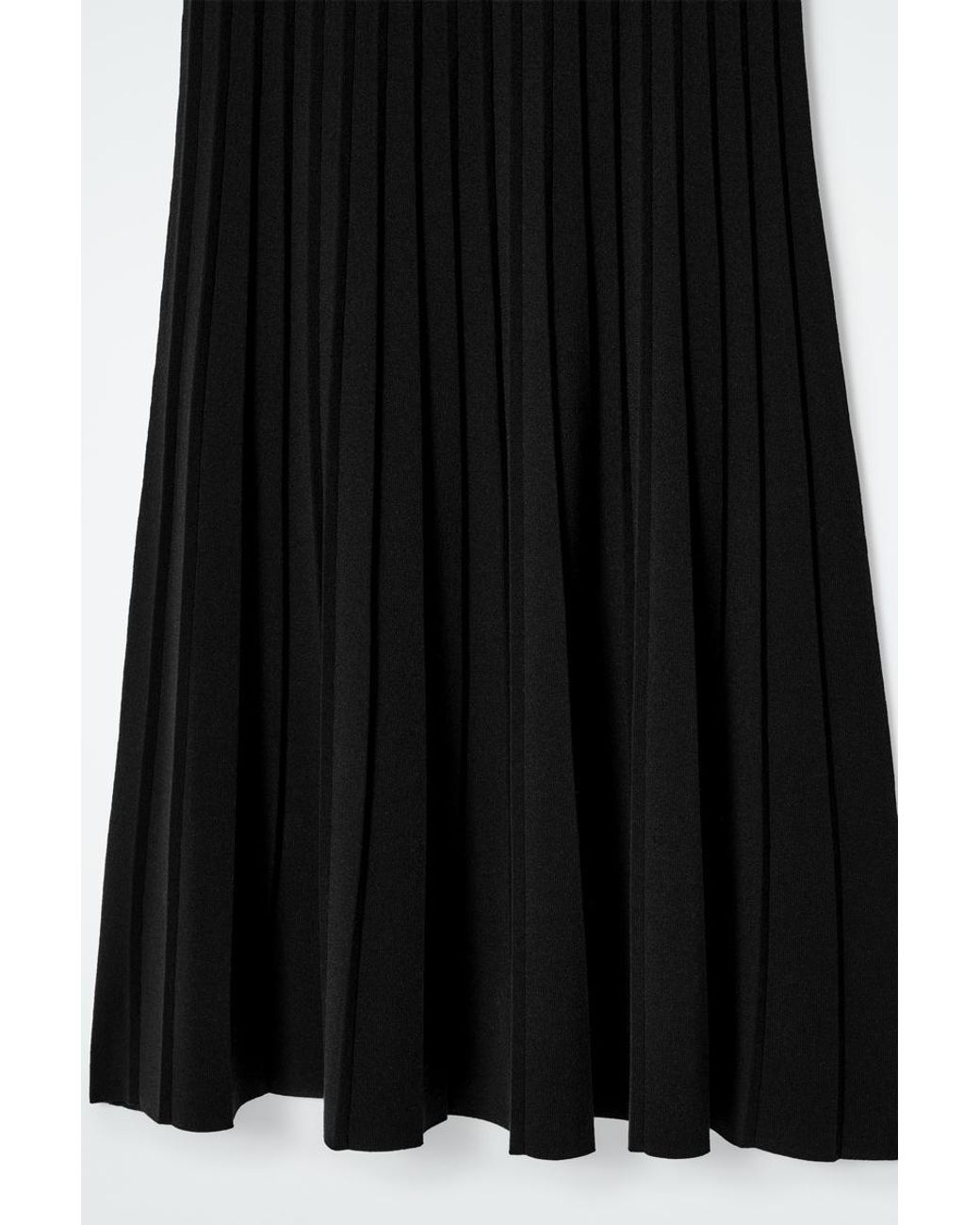 COS Black Knitted Pleated Maxi Dress