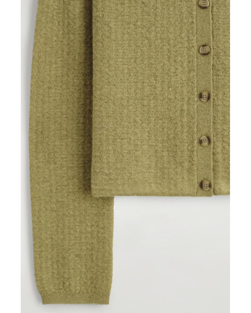 COS Green Zigzag-Knit Mohair-Blend Cardigan