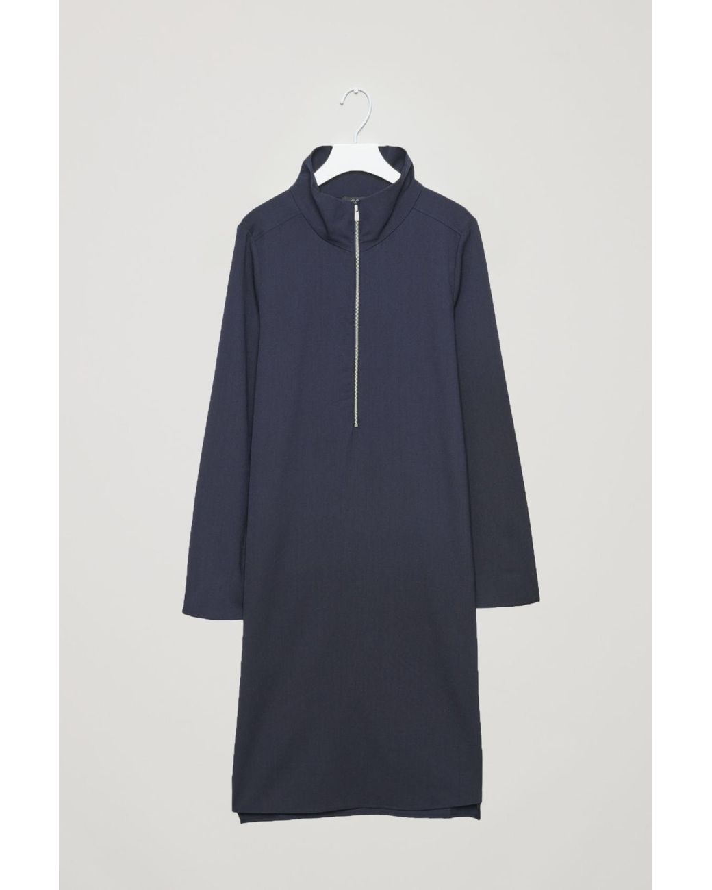 COS Dress With Front Zip in Blue