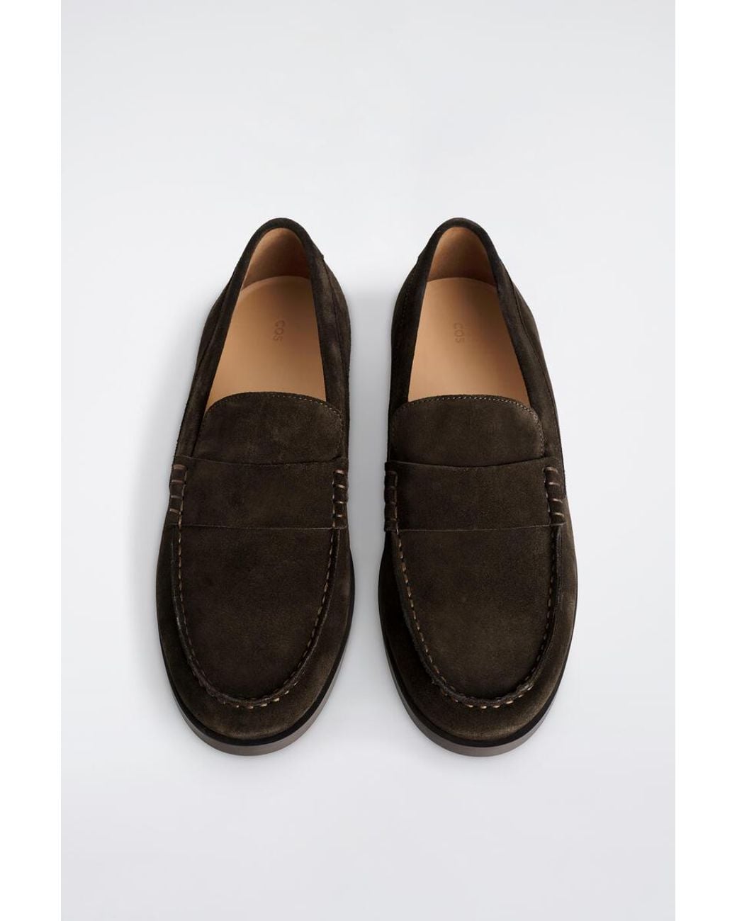 COS Brown Suede Penny Loafers for men