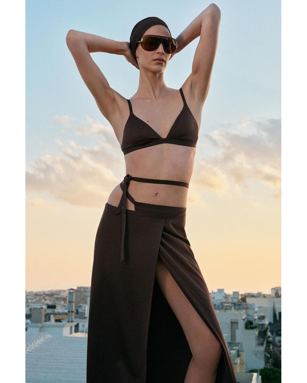 COS Black Sarong Wrap Skirt