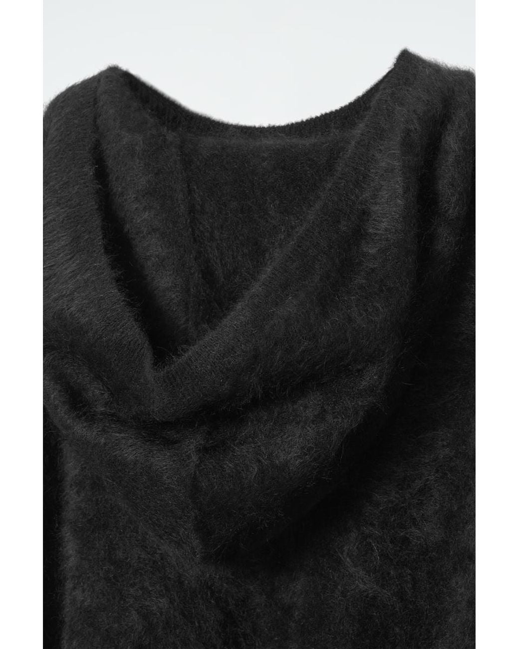 COS Black Brushed-Cashmere Hoodie