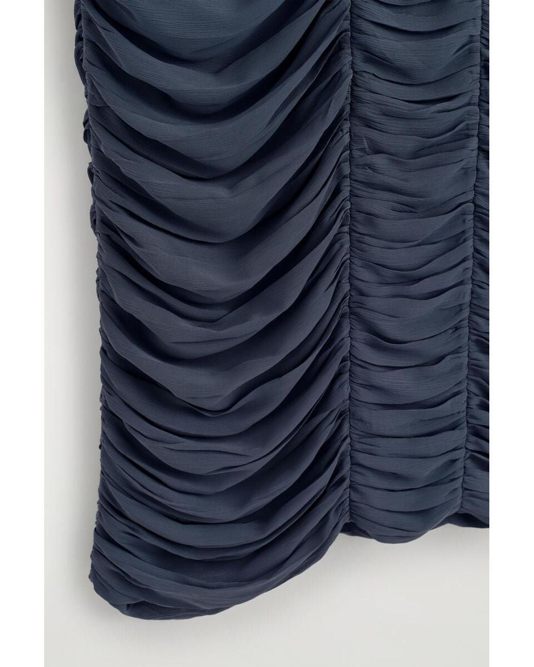 COS Blue Gathered Panelled Dress