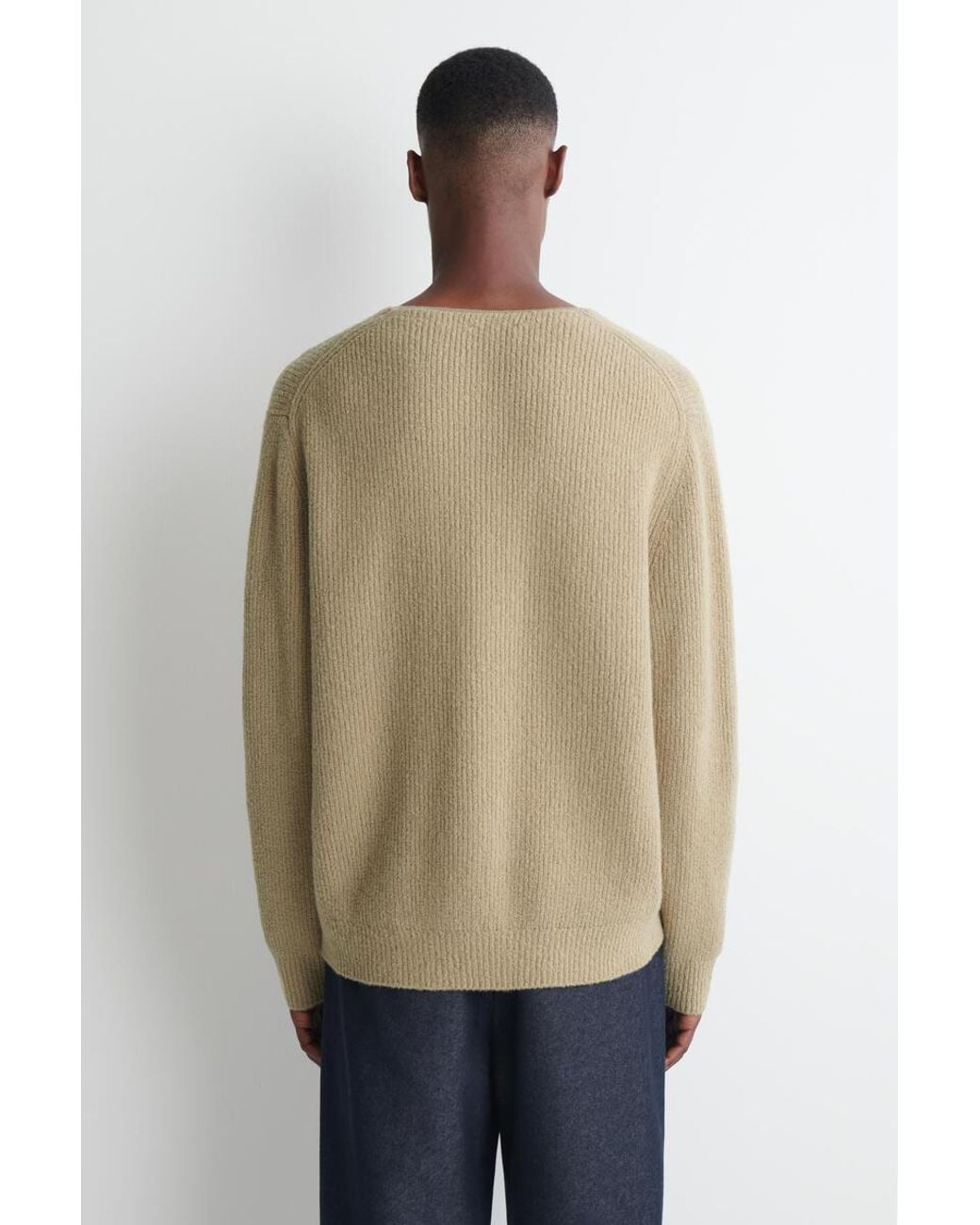 Pull Henley En Laine Mélangée Bouclée COS pour homme en coloris Natural