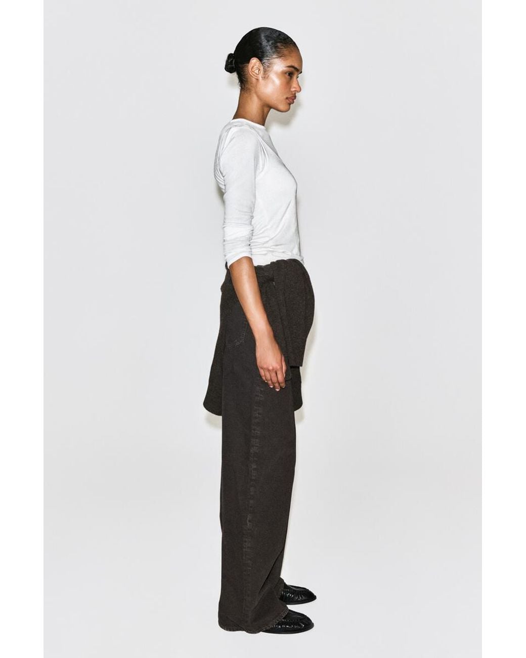 COS Brown Dial Wide-Leg Jeans