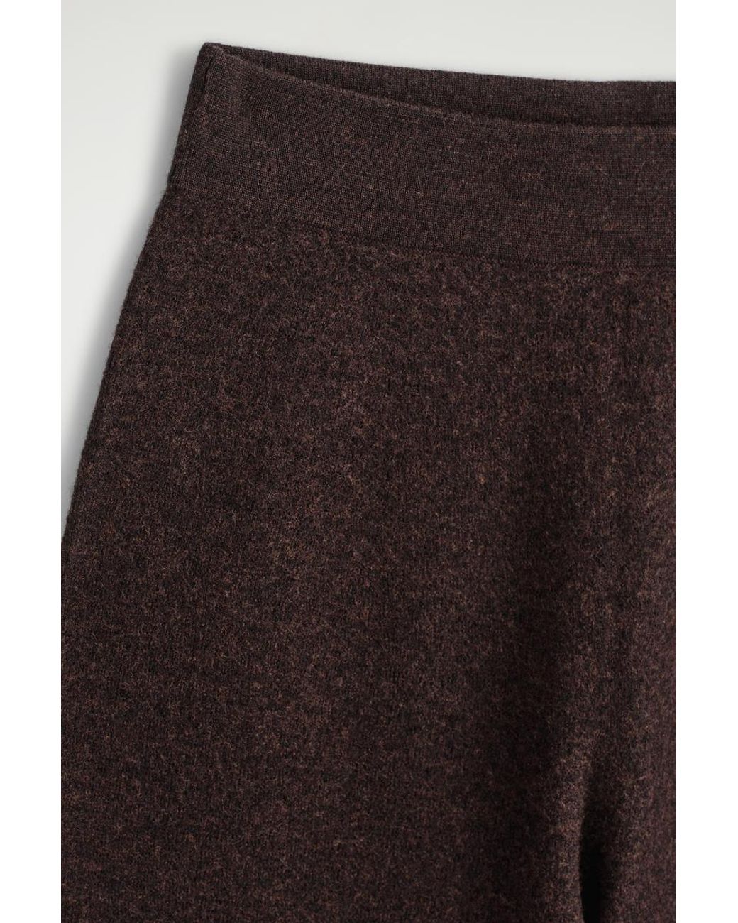 COS Brown Boiled Merino Wool Wide-Leg Pants