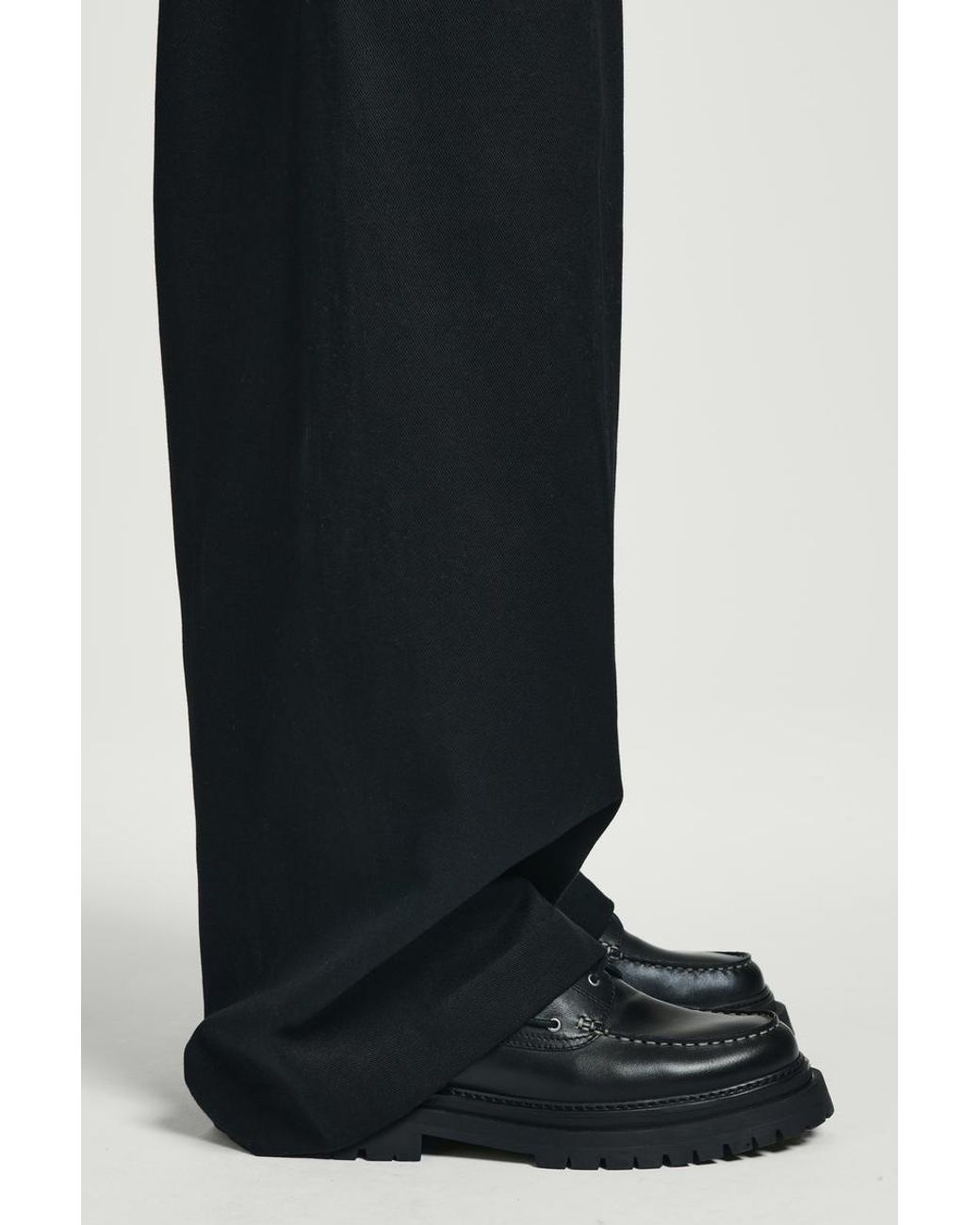 COS Chunky Leather Boat Shoes in Black for Men | Lyst