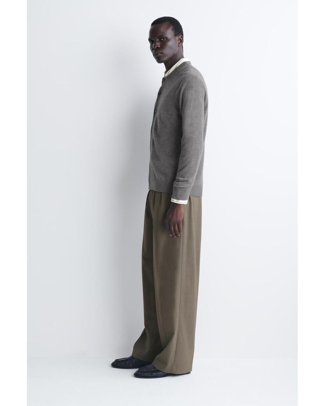 COS Gray Cashmere Cardigan for men