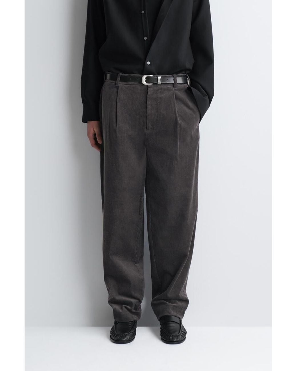 COS Gray Corduroy Relaxed-Fit Tapered Pants for men
